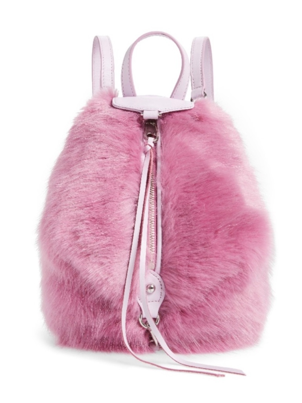 NWT Rebecca Minkoff Julian Faux Fur Mini Backpack in True Orchid